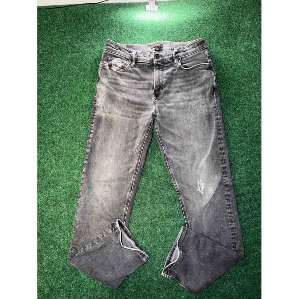 Banana Republic Slim Fit Jeans Mens 32x30 Faded Black Distressed Denim Pants